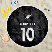 Custom Aotearoa Rugby Beach Blanket The Blacks-Sporty T90 Style - Polynesian Pride