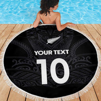 Custom Aotearoa Rugby Beach Blanket The Blacks-Sporty T90 Style - Polynesian Pride