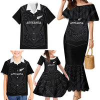 Custom Aotearoa Rugby Family Matching Mermaid Dress and Hawaiian Shirt The Blacks-Sporty T90 Style - Polynesian Pride