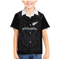 Custom Aotearoa Rugby Family Matching Mermaid Dress and Hawaiian Shirt The Blacks-Sporty T90 Style - Polynesian Pride