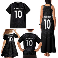 Custom Aotearoa Rugby Family Matching Tank Maxi Dress and Hawaiian Shirt The Blacks-Sporty T90 Style - Polynesian Pride