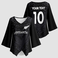 Custom Aotearoa Rugby Kimono Sleeve Blouse The Blacks-Sporty T90 Style - Polynesian Pride