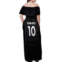 Custom Aotearoa Rugby Off Shoulder Maxi Dress The Blacks-Sporty T90 Style - Polynesian Pride