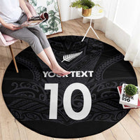 Custom Aotearoa Rugby Round Carpet The Blacks-Sporty T90 Style - Polynesian Pride