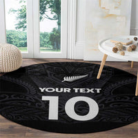 Custom Aotearoa Rugby Round Carpet The Blacks-Sporty T90 Style - Polynesian Pride