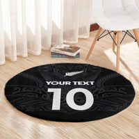 Custom Aotearoa Rugby Round Carpet The Blacks-Sporty T90 Style - Polynesian Pride