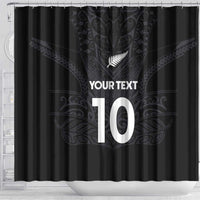 Custom Aotearoa Rugby Shower Curtain The Blacks-Sporty T90 Style - Polynesian Pride