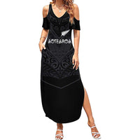 Custom Aotearoa Rugby Summer Maxi Dress The Blacks-Sporty T90 Style - Polynesian Pride