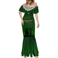 Norfolk Island ANZAC Day Mermaid Dress Soldier Lest We Forget Camouflage LT03 - Polynesian Pride