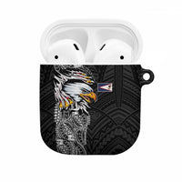 American Samoa Flag Day AirPods Case Tribal Tattoo with Eagle Black LT03 Black - Polynesian Pride