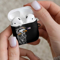 American Samoa Flag Day AirPods Case Tribal Tattoo with Eagle Black LT03 - Polynesian Pride