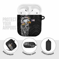 American Samoa Flag Day AirPods Case Tribal Tattoo with Eagle Black LT03 - Polynesian Pride
