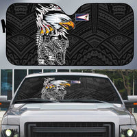 American Samoa Flag Day Auto Sun Shade Tribal Tattoo with Eagle Black LT03 Black - Polynesian Pride