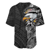 American Samoa Flag Day Baseball Jersey Tribal Tattoo with Eagle Black LT03 - Polynesian Pride