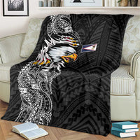 American Samoa Flag Day Blanket Tribal Tattoo with Eagle Black LT03 - Polynesian Pride