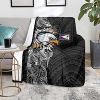 American Samoa Flag Day Blanket Tribal Tattoo with Eagle Black LT03 - Polynesian Pride