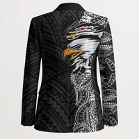 American Samoa Flag Day Blazer Tribal Tattoo with Eagle Black LT03 - Polynesian Pride