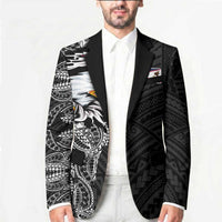 American Samoa Flag Day Blazer Tribal Tattoo with Eagle Black LT03 - Polynesian Pride