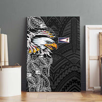American Samoa Flag Day Canvas Wall Art Tribal Tattoo with Eagle Black LT03 - Polynesian Pride
