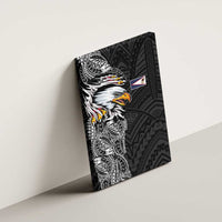 American Samoa Flag Day Canvas Wall Art Tribal Tattoo with Eagle Black LT03 - Polynesian Pride