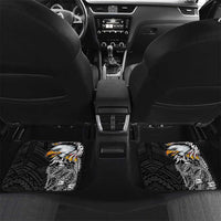 American Samoa Flag Day Car Mats Tribal Tattoo with Eagle Black LT03 Set 2pcs - Back Black - Polynesian Pride