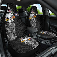American Samoa Flag Day Car Seat Cover Tribal Tattoo with Eagle Black LT03 One Size Black - Polynesian Pride