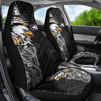 American Samoa Flag Day Car Seat Cover Tribal Tattoo with Eagle Black LT03 - Polynesian Pride