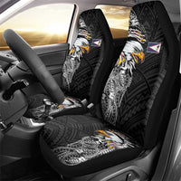 American Samoa Flag Day Car Seat Cover Tribal Tattoo with Eagle Black LT03 - Polynesian Pride