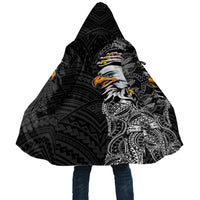 American Samoa Flag Day Cloak Tribal Tattoo with Eagle Black LT03 Unisex Black - Polynesian Pride