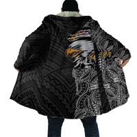 American Samoa Flag Day Cloak Tribal Tattoo with Eagle Black LT03 - Polynesian Pride