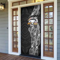 American Samoa Flag Day Door Cover Tribal Tattoo with Eagle Black LT03 - Polynesian Pride