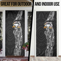 American Samoa Flag Day Door Cover Tribal Tattoo with Eagle Black LT03 - Polynesian Pride
