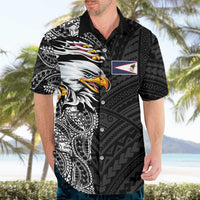 American Samoa Flag Day Hawaiian Shirt Tribal Tattoo with Eagle Black LT03 - Polynesian Pride