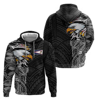 American Samoa Flag Day Hoodie Tribal Tattoo with Eagle Black LT03 - Polynesian Pride