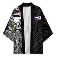 American Samoa Flag Day Kimono Tribal Tattoo with Eagle Black LT03 Unisex Black - Polynesian Pride