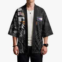 American Samoa Flag Day Kimono Tribal Tattoo with Eagle Black LT03 - Polynesian Pride