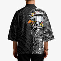 American Samoa Flag Day Kimono Tribal Tattoo with Eagle Black LT03 - Polynesian Pride