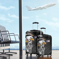 American Samoa Flag Day Luggage Cover Tribal Tattoo with Eagle Black LT03 - Polynesian Pride