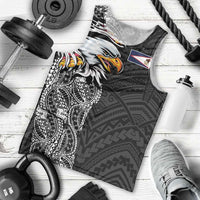 American Samoa Flag Day Men Tank Top Tribal Tattoo with Eagle Black LT03 - Polynesian Pride