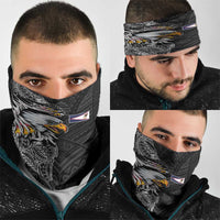 American Samoa Flag Day Neck Gaiter Tribal Tattoo with Eagle Black LT03 - Polynesian Pride