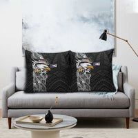 American Samoa Flag Day Pillow Cover Tribal Tattoo with Eagle Black LT03 - Polynesian Pride