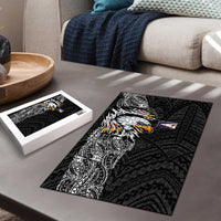 American Samoa Flag Day Puzzle Tribal Tattoo with Eagle Black LT03 - Polynesian Pride