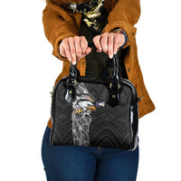 American Samoa Flag Day Shoulder Handbag Tribal Tattoo with Eagle Black LT03 One Size Black - Polynesian Pride