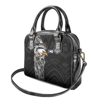 American Samoa Flag Day Shoulder Handbag Tribal Tattoo with Eagle Black LT03 - Polynesian Pride