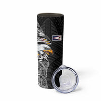 American Samoa Flag Day Skinny Tumbler Tribal Tattoo with Eagle Black LT03 - Polynesian Pride
