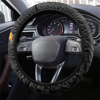 American Samoa Flag Day Steering Wheel Cover Tribal Tattoo with Eagle Black LT03 - Polynesian Pride