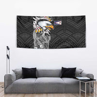 American Samoa Flag Day Tapestry Tribal Tattoo with Eagle Black LT03 - Polynesian Pride
