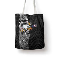 American Samoa Flag Day Tote Bag Tribal Tattoo with Eagle Black LT03 - Polynesian Pride