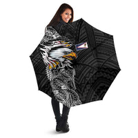 American Samoa Flag Day Umbrella Tribal Tattoo with Eagle Black LT03 - Polynesian Pride