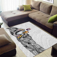 American Samoa Flag Day Area Rug Tribal Tattoo with Eagle White LT03 - Polynesian Pride